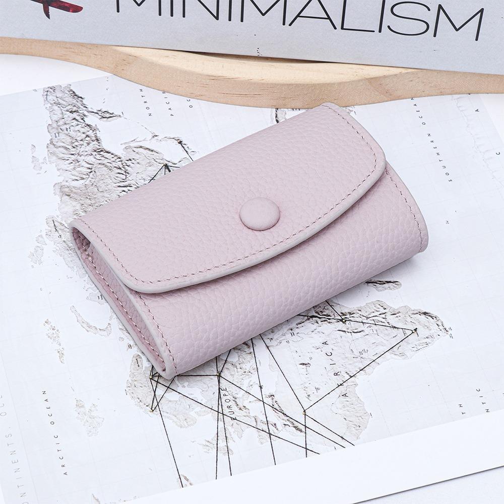 Fashion Short Style Genuine Leather Wallet Compact Size Large Capacity Coin Purse Simple Foldable Card Holder For Men and Women