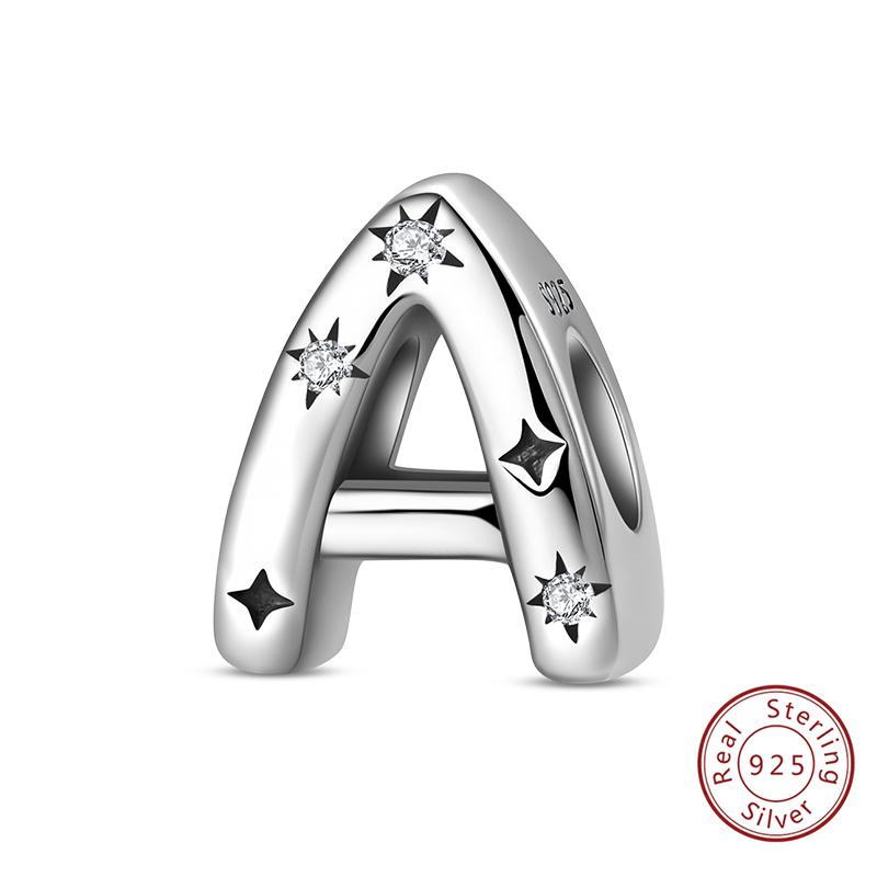 Classic Copper 26 Letters A-Z Alphabet Charms Stars Letter Beads Fit Bracelet Diy Charm For Woman Jewelry Making