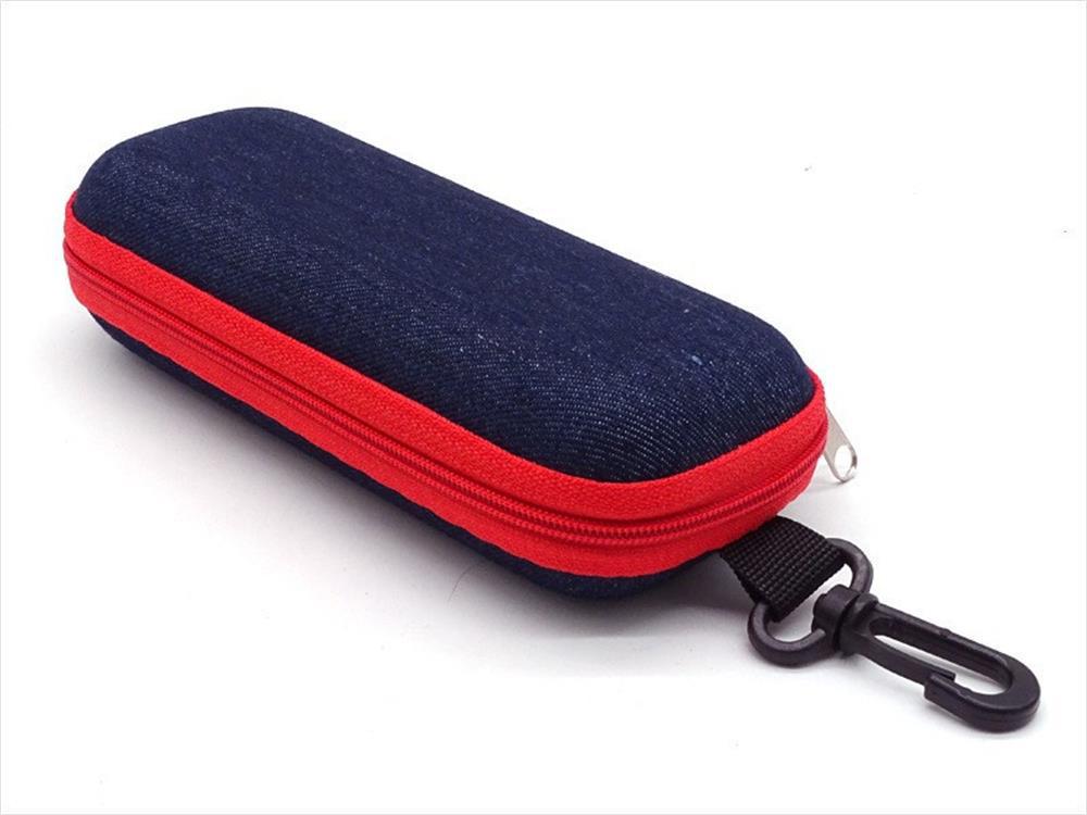 EVA Denim Zippered Glasses Case for Myopia or Sports Sunglasses - Pressure Resistant and Casual Design