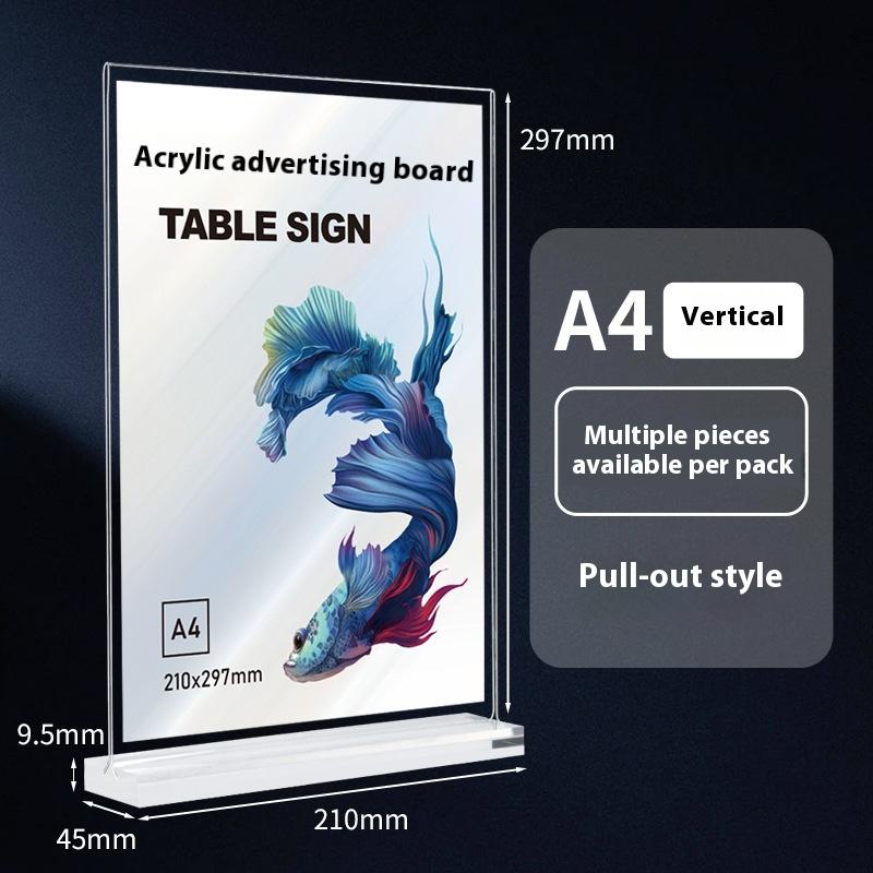 1PC Acrylic Sign Holder A4/A5/A6 Desk Display Stand Price Label Display Rack Menu Stand Holder Restaurant