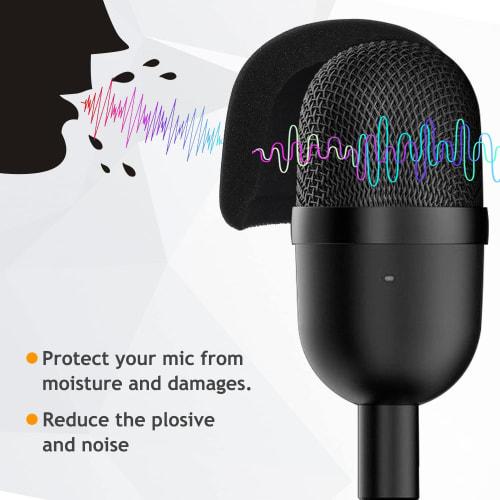 Silence Razer Mini Shock Mount with Foam Windscreen Cover, Anti-Vibration Suspension Shock Mount, Microphone Holder, Clip, Pop Filter, Explosive Block