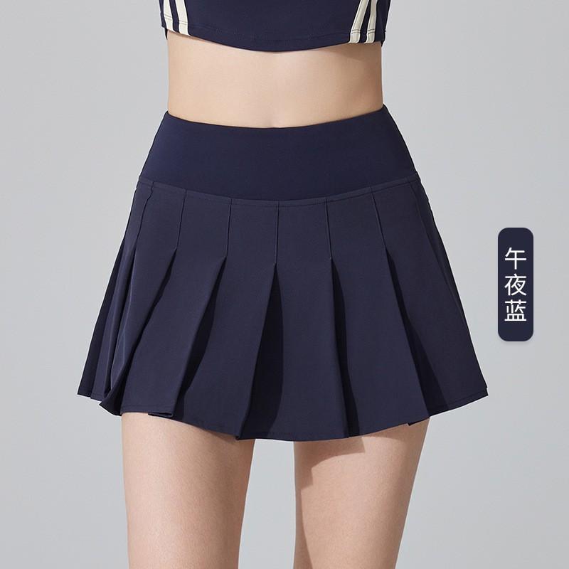 

High-waist Slimming Pleated Skirt Running Fitness Yoga Tennis Badminton Golf L midnight синього кольору