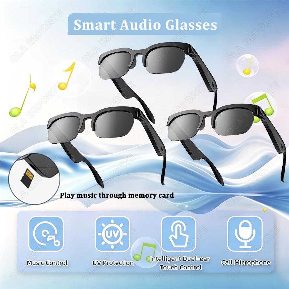 Sunscreen Smart Glasses AI Translation TF Card Bluetooth Conversation Recording Listening Music Smart Sunglasses Men Women HT30