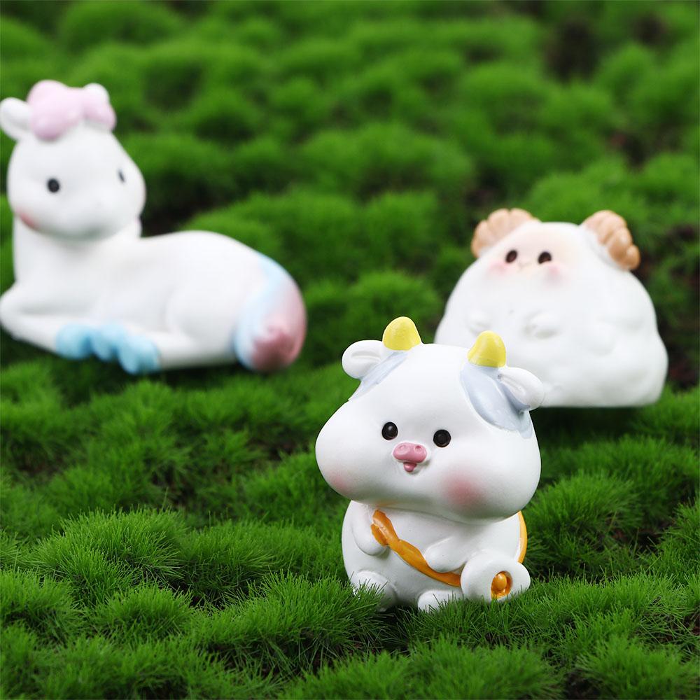 Mouse Rabbit Resin Animal Landscape Zodiac Decoration Tiger Crafts Birthday Gift Ornaments Figurine