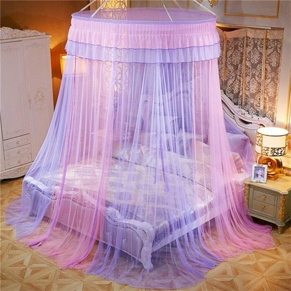 Summer New Luxury Mosquito Net Princess Elegant Bedding Curtains Dome Hanging Bedding Canopy Two-color Anti Insect Tent
