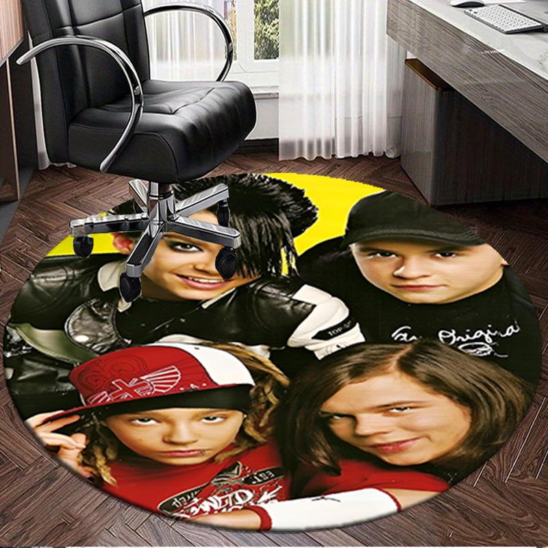 1PC Music Band Tokio Hotel  Round Rug, Non-slip Chair Mat, Home Decor, Circle Carpet Perfect for Office, Bedroom, Living Room,Christmas gift