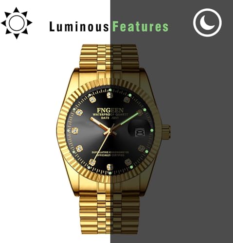 Couple's Gold Stainless Steel Watches: 3ATM Water Resistant, Stylish Analog Display, Japanese-Made Quartz Movement, Gold, Leisure, Business, Men's, Wo