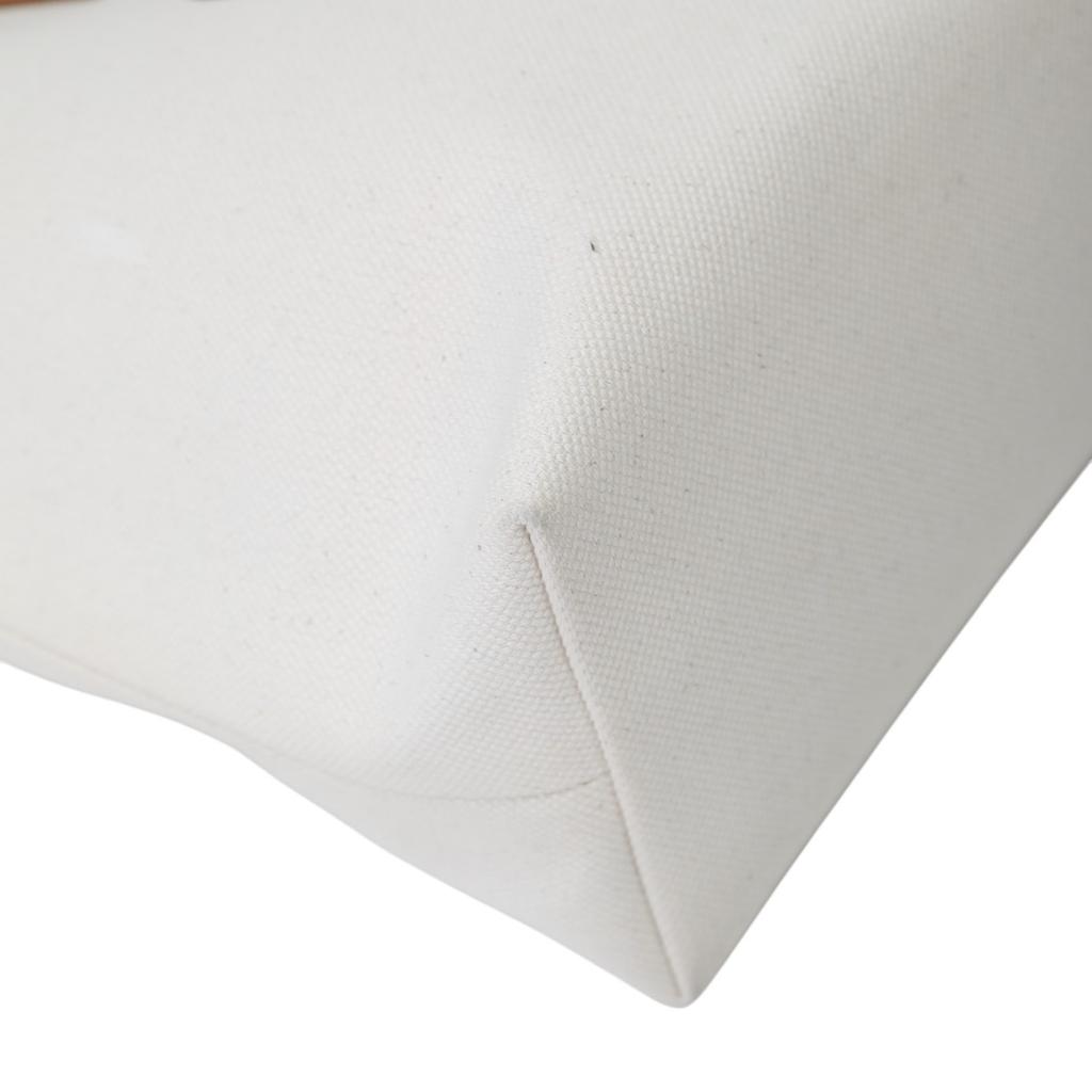 Celine Horizontalkava Tote Bag Canvas White Women 190062BNZ Used