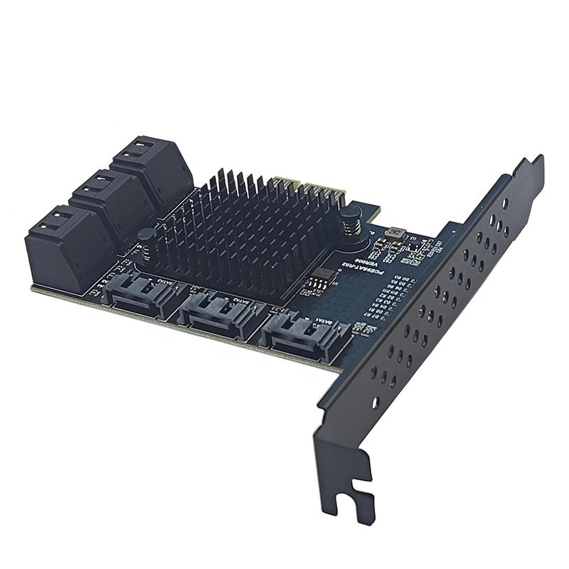 PCIE SATA Expansion Card PCI Express X1 to 9 Port SATA3.0 Controller 6Gbps Multiplier Riser RTL9101 Chip Add On Card for Desktop