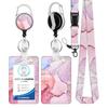 Zinc Alloy Retractable Badge Reel & Epoxy Lanyard ID Holder Set