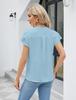 2025 Women's V-neck Polyester Short-sleeve T-shirt - 14 Colors, Casual Versatile Base Layer for Winter.