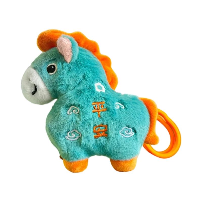 Lucky Horse Year Plush Keychain Pendant Decoration Soft Hanging Toy For Bag Car Keys Accessories