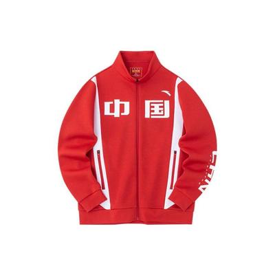 Anta FW22 Chinese Character Logo Print Zip-Up Collar Long Sleeve Jacket Men Jackets Red 152237707-1