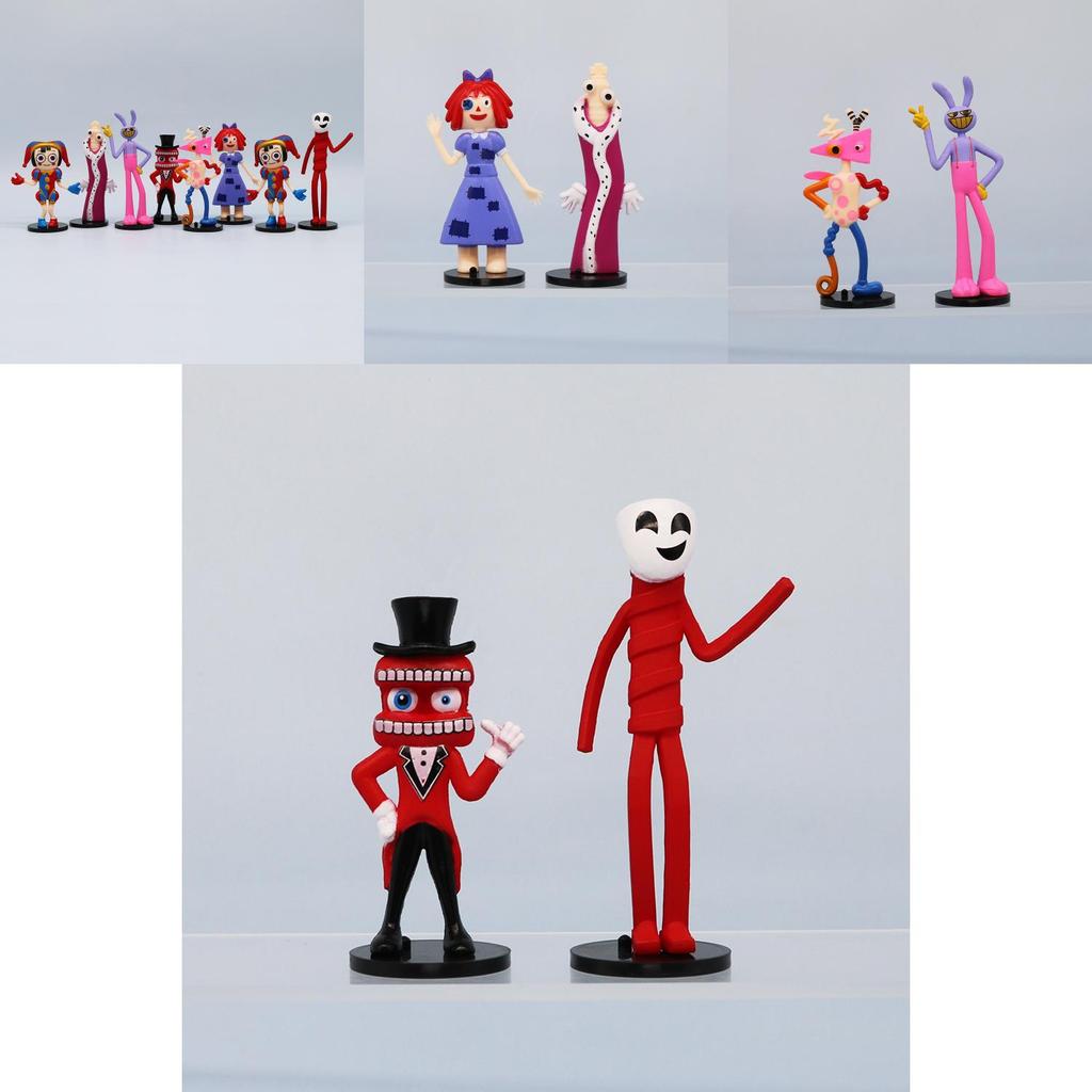 Magical Circus Pvc Figure Set Rabbit Clown Cartoon Cake Decoration 8 Characters 11cm