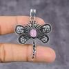 Natural Pink Chalcedony Gemstone 925 Sterling Silver Gift Pendant 2.21" t5E40