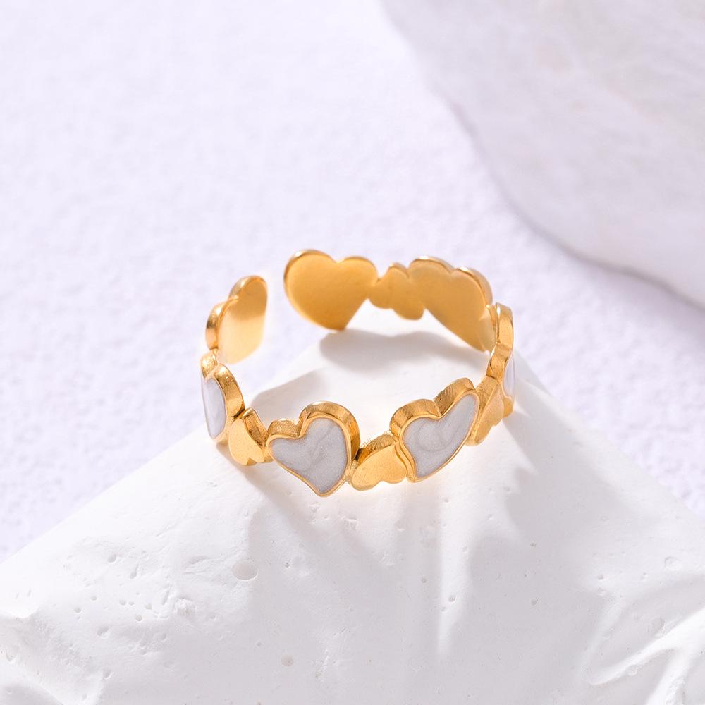 Women's Heart-Shaped Titanium Stainless Steel Open Ring