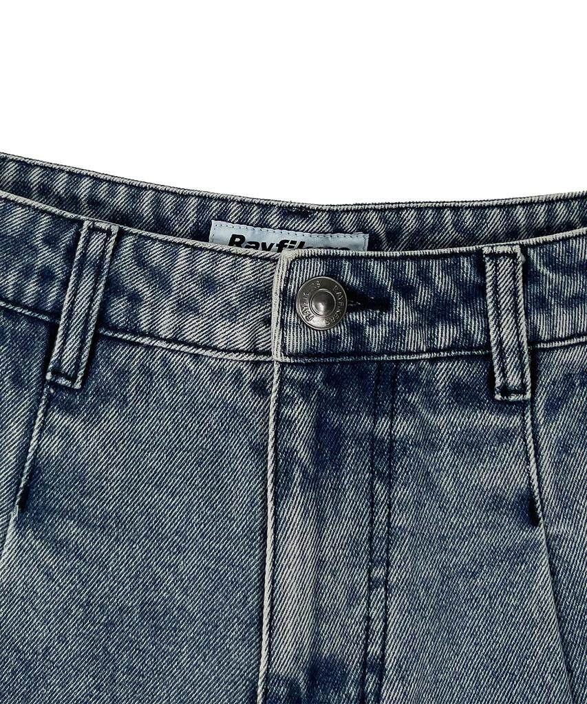 RAYFIKERS Single-Pleat Bermuda Denim Pants Mq2Du345_Indigo