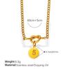 Summer Beach Wind Dopamine Contrast Digital Card Knotted Necklace Gold Plated Stackable Collarbone Chain