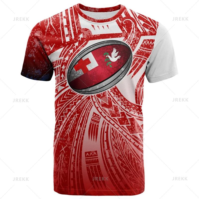 Vintage 3D The Kingdom Of Tonga Printed T Shirt Oceania XXS
