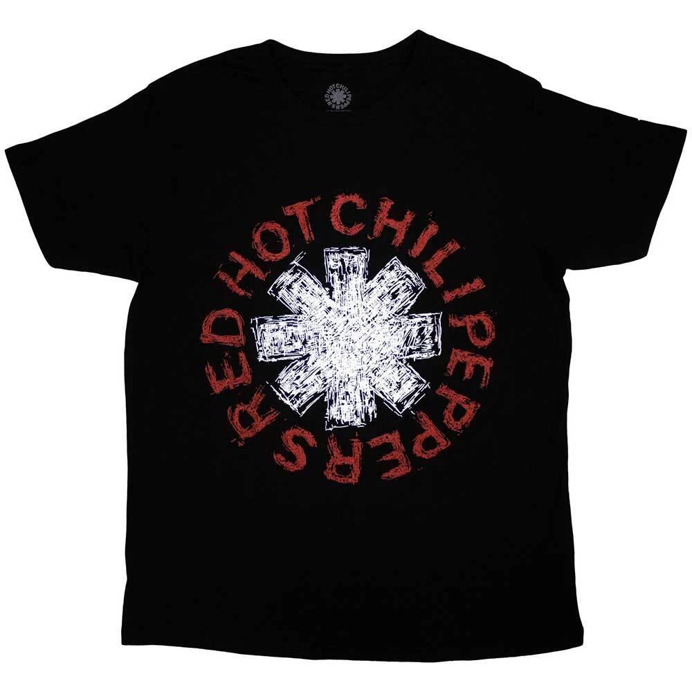 Red Hot Chili Peppers Scribble Asterisk T-Shirt Black New L