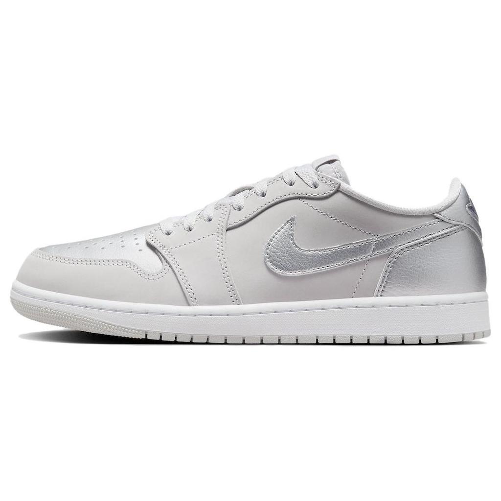Air Jordan 1 Retro Low OG Metallic Silver Men Sneakers Grey Neutral-Grey White CZ0790-002