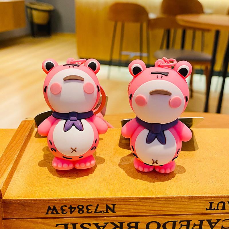 Adorable Creative Frog Keychain Cute Pvc Car Accessory For Couples And Students