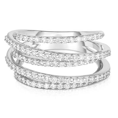 Gorgeous Antique  Silver Interweave Winding  Retro White Zircon Rings for Women Anniversary Party