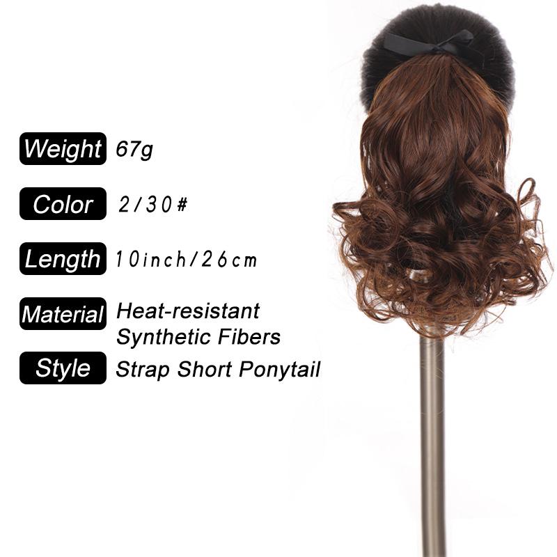 

Волнистый хвост в стиле галстука, естественный вид, элегантное синтетическое волокно, подходящее для повседневного использования женщинами.