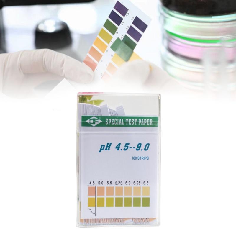 PH Test Paper 2 Color 4.5-9.0 Quick Testing 100 PH Monitoring Strips With Colour Card For Water