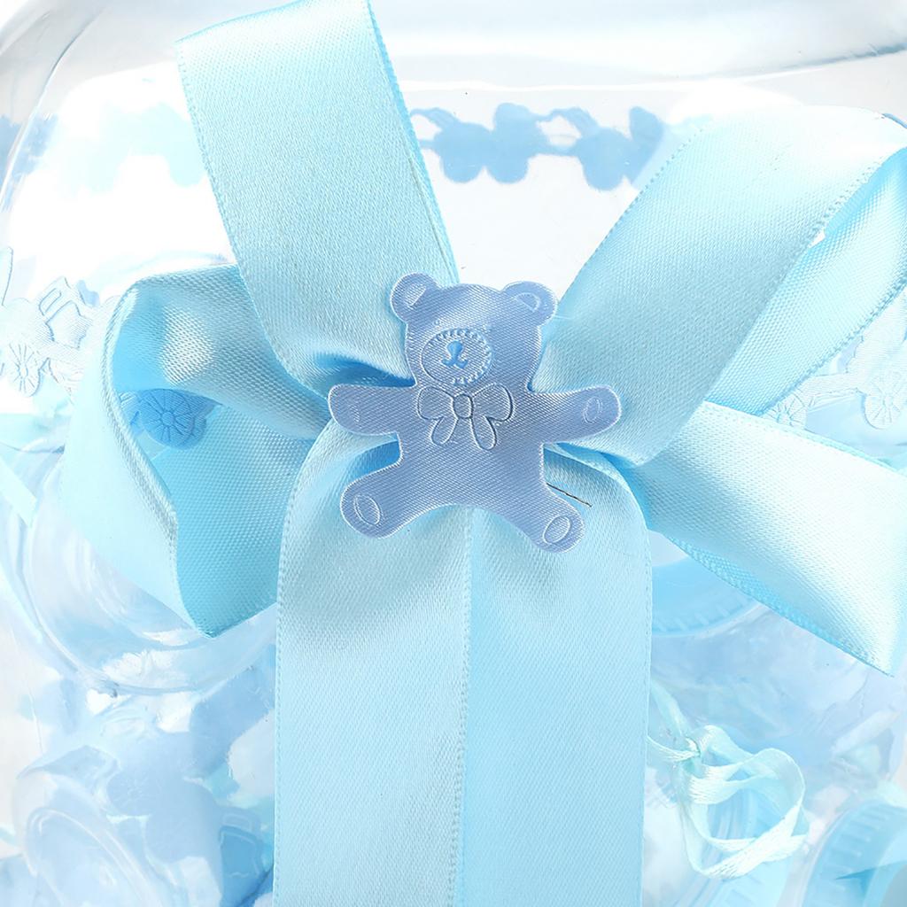Lot de 30 jolies boîtes à bonbons en forme de biberon, bleues, pour la décoration d'événements, de baptêmes et de fêtes.