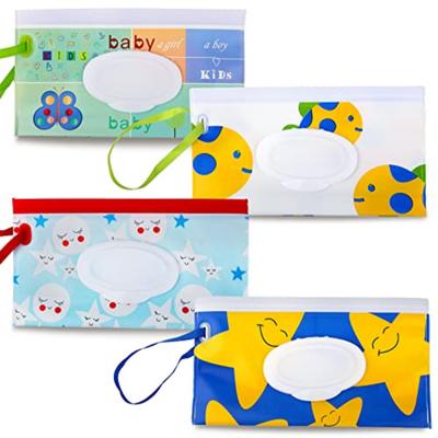 Baby Wipe Dispenser Portable Wipe Bags Refillable Baby Wipes Container Wipe Holder Reusable Travel Wet Wipe Pouch