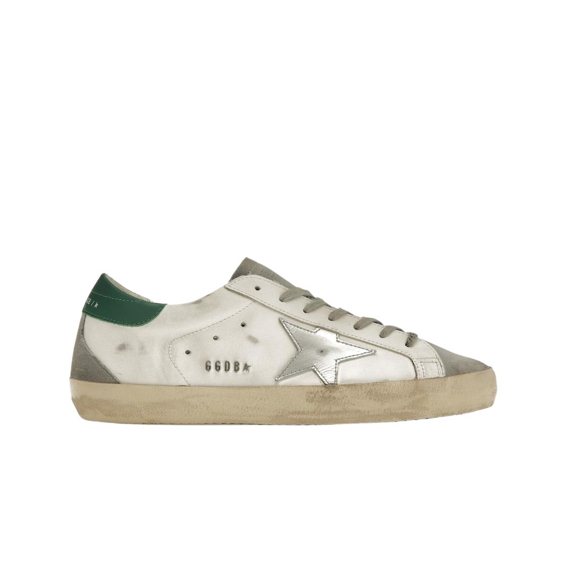 

Golden Goose Superstar White Grey Silver Green Heel Tab Sneakers 41