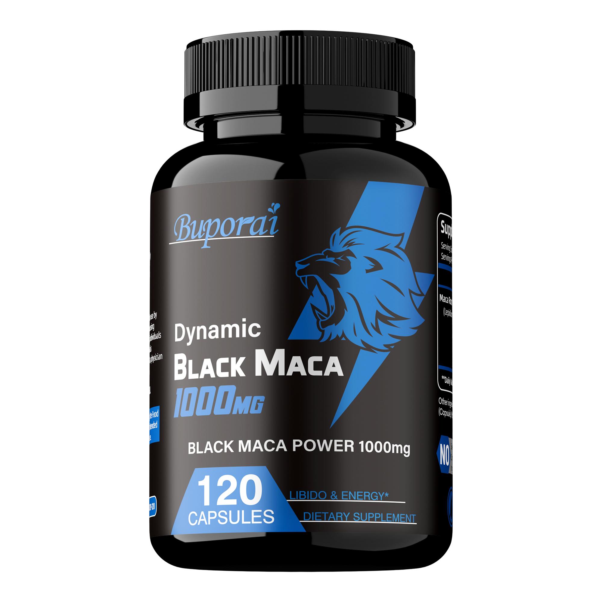 

Black maca root, 1000 mg, boosts energy, provides energy support, supports the immune system, vegan, suitable for adults. 120