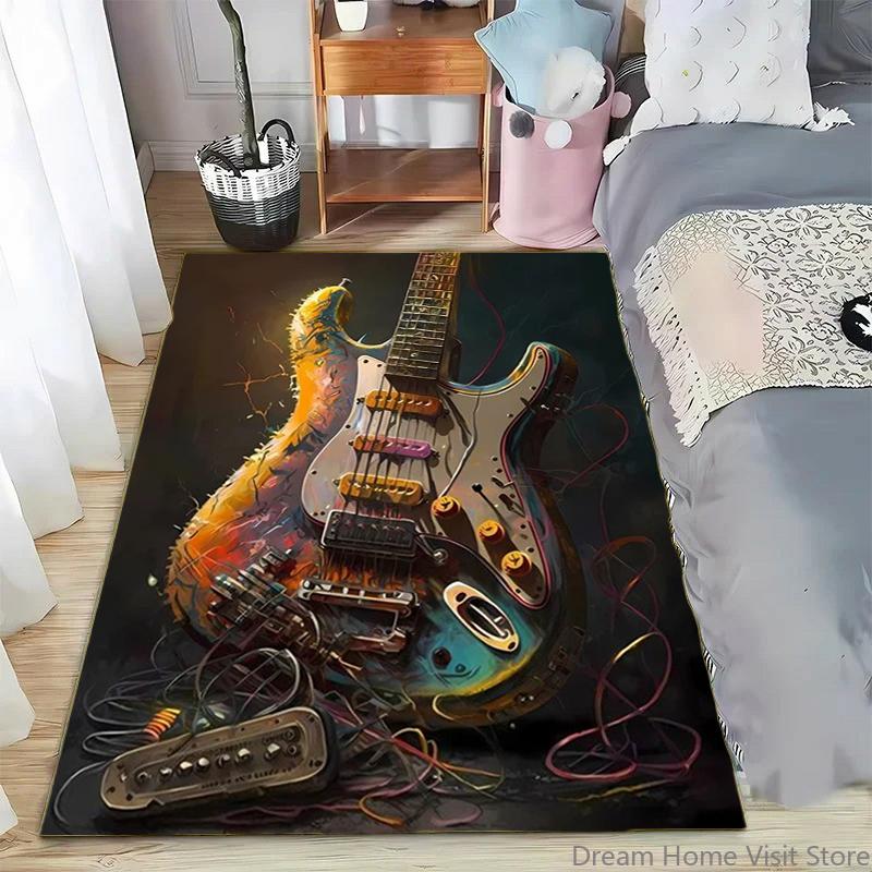 Abstract Art Musical Instruments Rug Print Floor Mat Carpet for Living Room Bedroom Large Soft Carpet Home Children's Room Mat