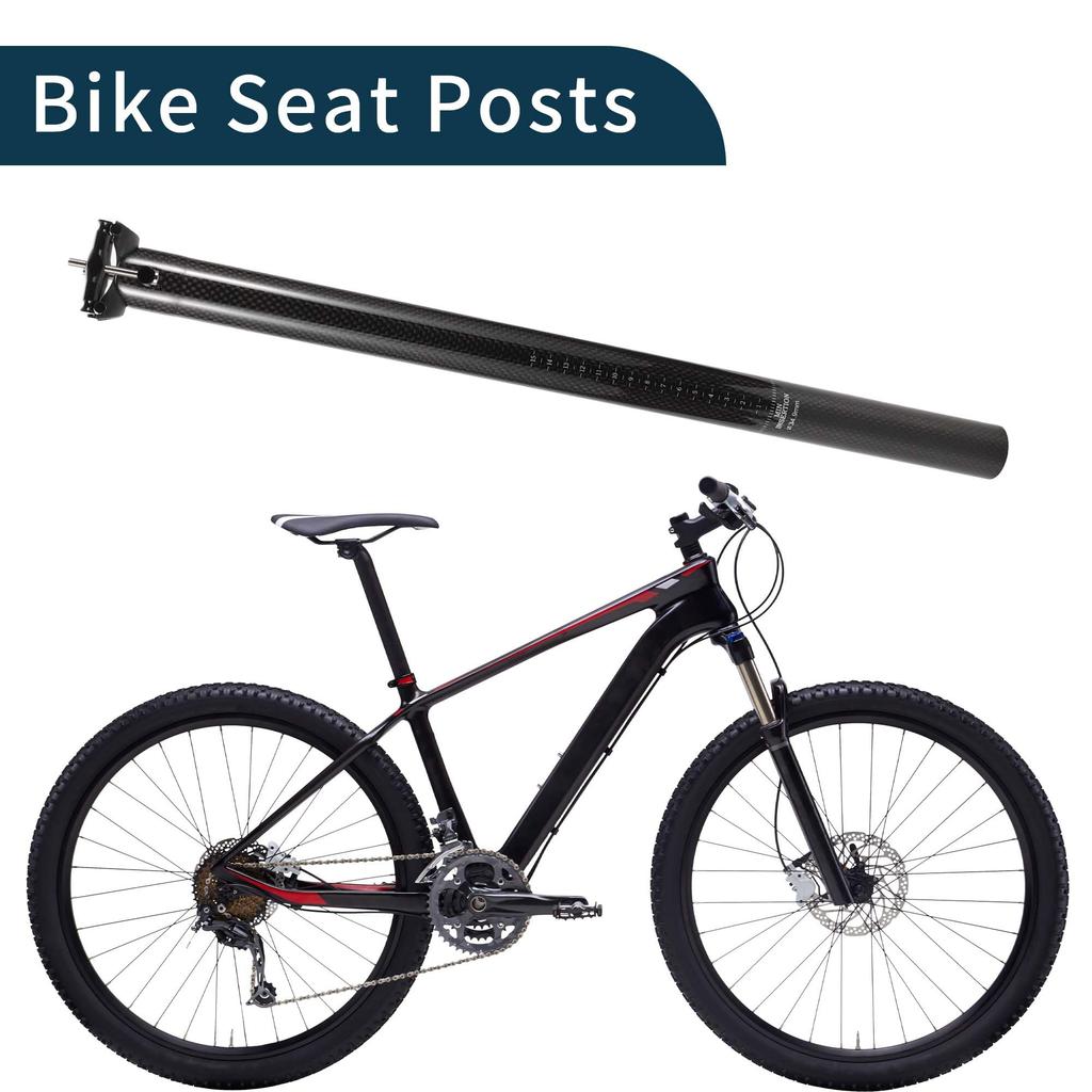 TUCKBOLD Carbon Fiber Bicycle Seatpost, Shock Absorbing, Gloss Black, 34.9x550mm, 1 Piece