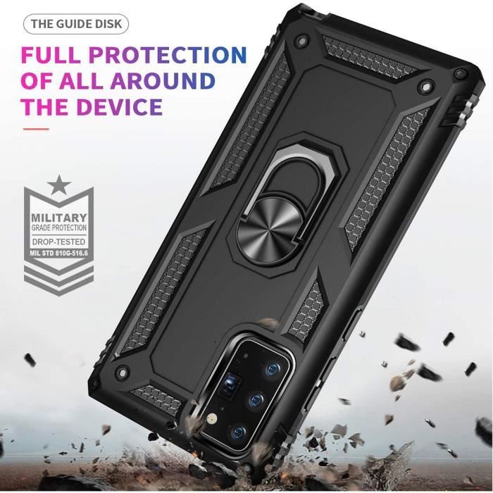 Case and Tempered Glass - Samsung - Note 20 - Black - Shockproof - Scratch Resistant