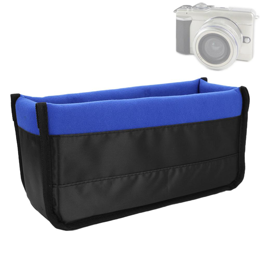 Waterproof Shockproof DSLR Camera Lens Insert Bag Padded Partition Case Pouch (Blue)