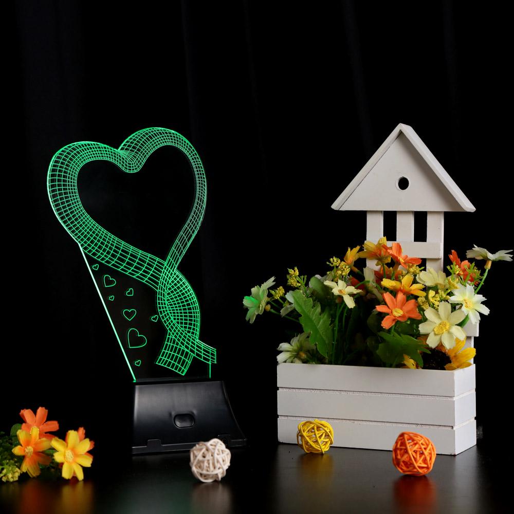 

LIXADA 3D светодиодная лампа USB красочный ночник для свадебного декора