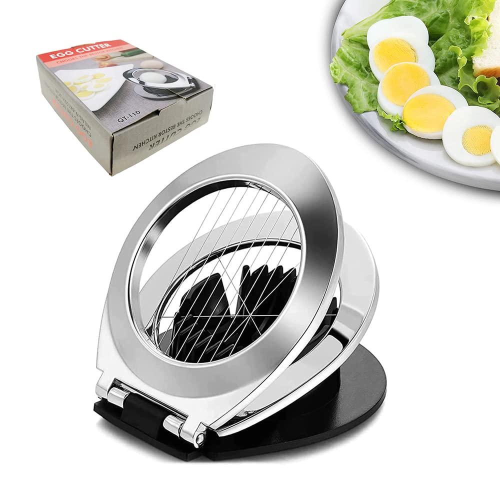 Egg Egg Stainless Multifunctional Egg Simple Egg Vertical and Horizontal with Package Box Cutter, Slicer, Steel, 2-in-1 Cutter, Slicer, Use, (style1)
