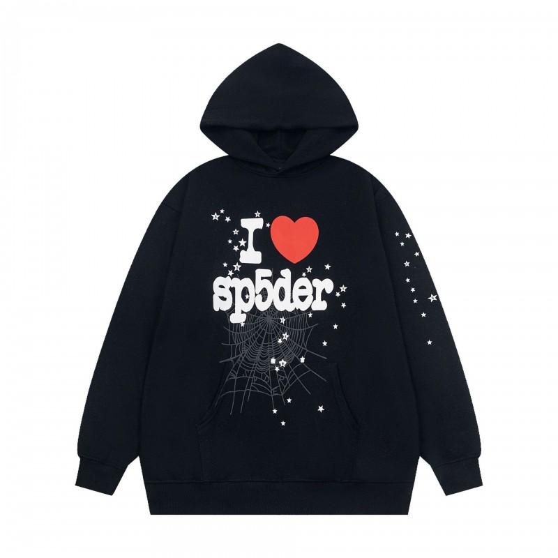 Unisex Oversized Hoodie With Spiderweb Print Fleece-Lined Cotton Blend Streetwear Style
