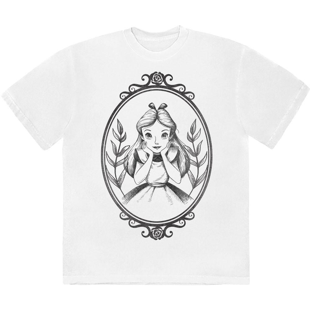 Men s Disney Alice In Wonderland Alice Pose Border T-shirt Medium White L