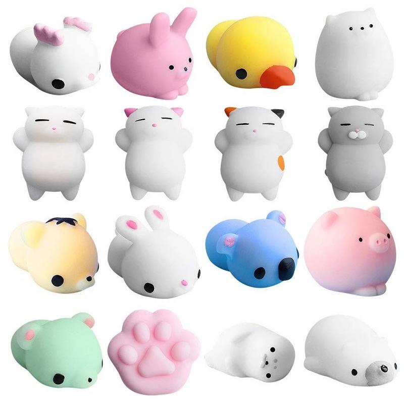 30PCS Mochi Squishy Kawaii Animal Stress Relief Squeeze Toy Party Favor For Kids Regalos Para Cumpleaños Infantil Invitados