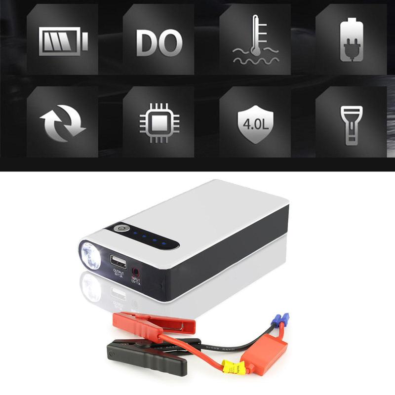 Car Jump Starter 8000mAh with LED Display Portable Emergency Start Power Power Bank Charger Fit for Tablet MP4 Mobile Phone Psp