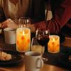 AnnTec LED Candle Light, Autumn Leaves, 3-Piece Set, Flickers Like a Real Flame, Warm Light, Flameless, Safe, Energy-Saving, Includes Remote Control,