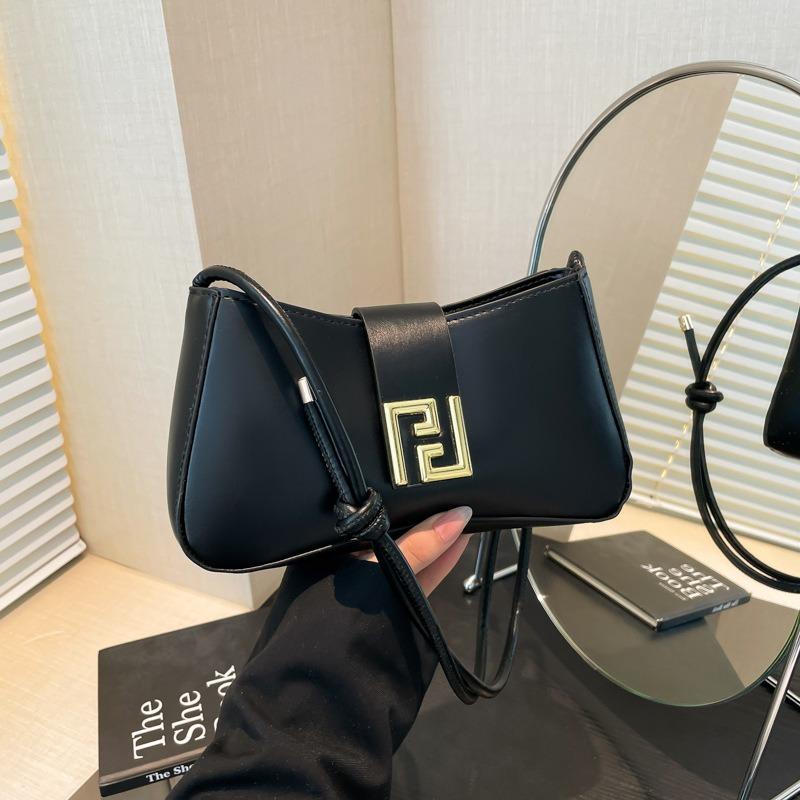 New fashionable solid color niche simple shoulder armpit bag women's handbag high texture messenger bag