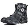 OSSTONE Genuine Leather Chukka Mountain Bike Size US Snowflake Black Men's Boots, 7.5 (M), 40EU, Color (OS-5008-1-AI-JP-R)