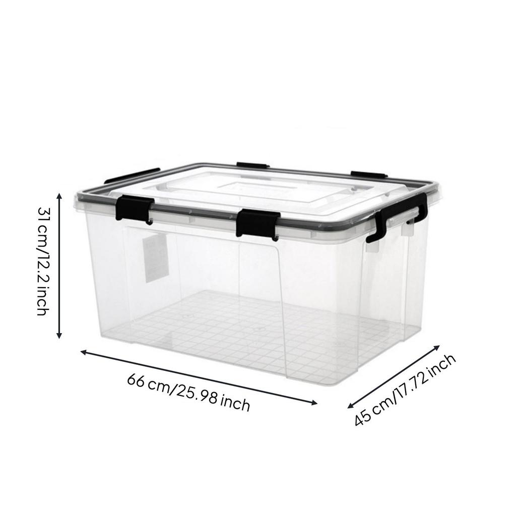 Plastic Storage Box with Lid and Transparent Organizer Lidded for Closet