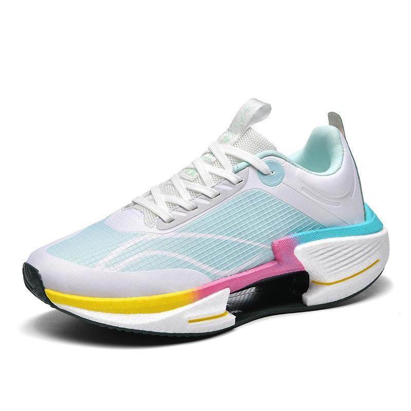 Feidian 5C Couple Middle School Student Physical Test Sports Running Shoes, Lightweight Soft-soled Carbon Plate Shock-absorbing and Breathable Red Ra