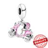 Elegant Exquisite Copper Metal Two-tone Spinning Wheels Bicycle Dangle Charm Bead Component Compatible With Bracelet High Quality Fine Jewelry Lovely