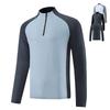 2024 Men's Long Sleeve Quick Dry Half Zip Running T-shirt - Stand Collar Fitness Wear for Spring and Autumn